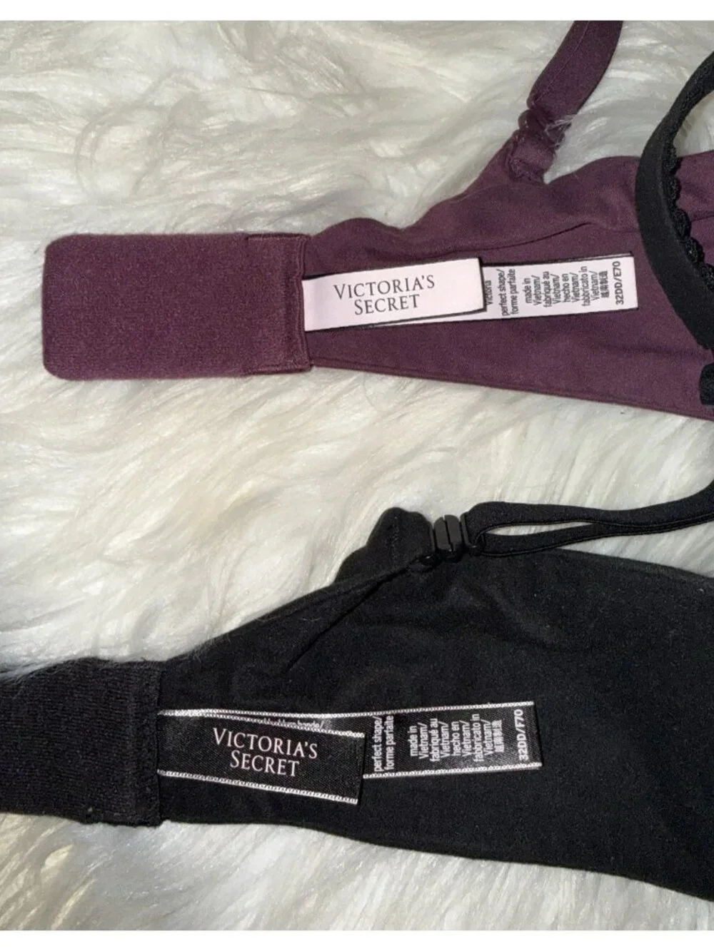 2 Victorias Secret Body By Victoria Perfect Shape Bras Lined UW Womens 32DD